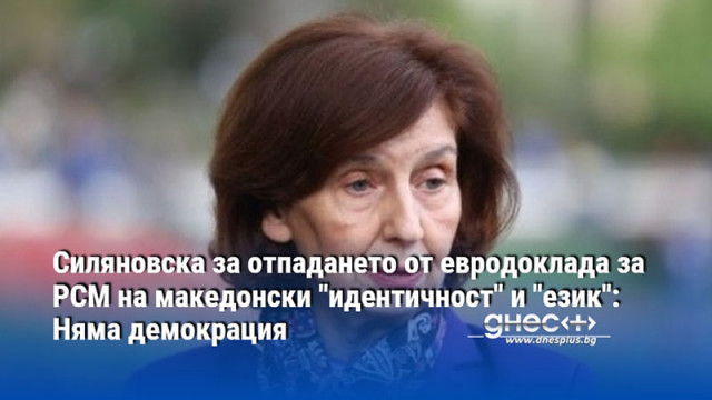 Силяновска за отпадането от евродоклада за РСМ на македонски "идентичност" и "език": Няма демокрация