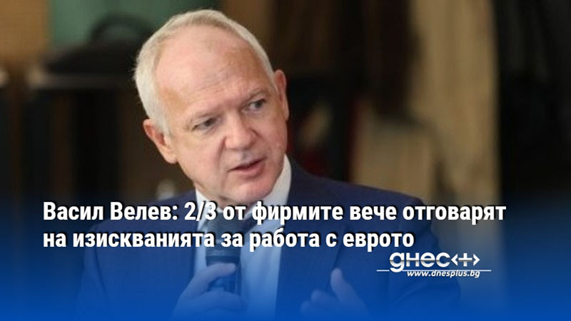 Васил Велев: 2/3 от фирмите вече отговарят на изискванията за работа с еврото