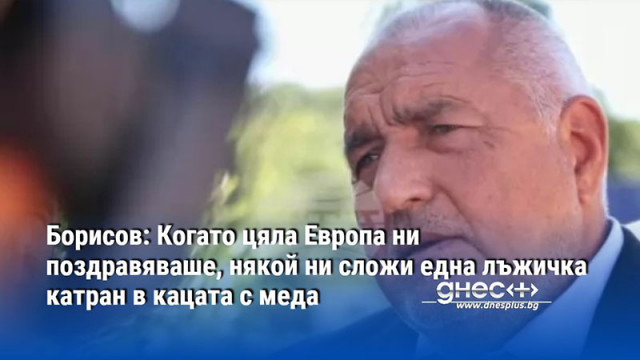 Борисов: Когато цяла Европа ни поздравяваше, някой ни сложи една лъжичка катран в кацата с меда