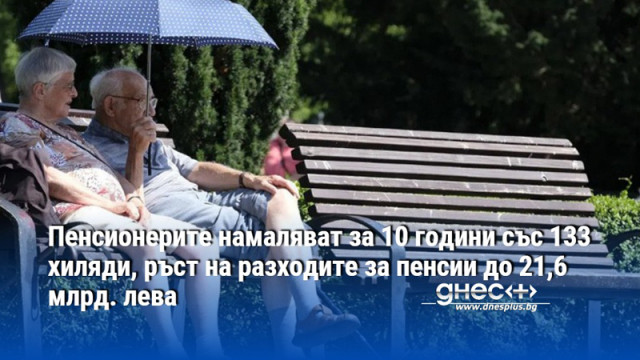 Пенсионерите намаляват за 10 години със 133 хиляди, ръст на разходите за пенсии до 21,6 млрд. лева