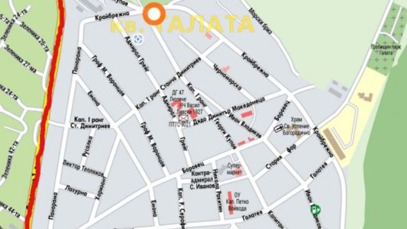 Затварят участък от пътя от кв. „Аспарухово“ за кв. „Галата“
