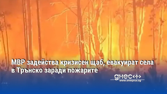 МВР задейства кризисен щаб, евакуират села в Трънско заради пожарите
