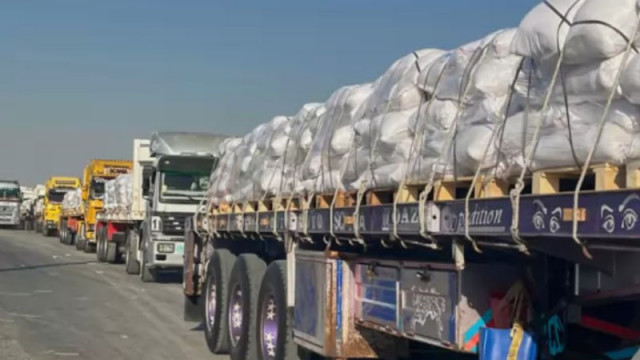 Първи камиони с хуманитарна помощ за ивицата Газа достигнаха през Египет до граничния пункт "Рафах"