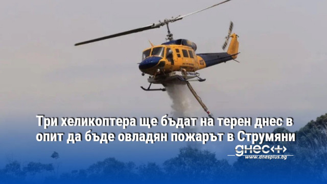 Три хеликоптера ще бъдат на терен днес в опит да бъде овладян пожарът в Струмяни