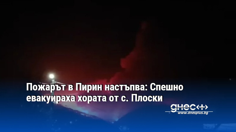 Пожарът в Пирин настъпва: Спешно евакуираха хората от с. Плоски