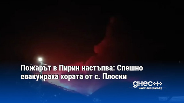 Пожарът в Пирин настъпва: Спешно евакуираха хората от с. Плоски