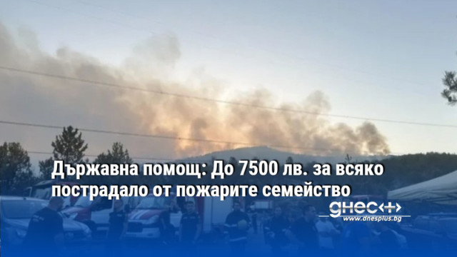 Държавна помощ: До 7500 лв. за всяко пострадало от пожарите семейство