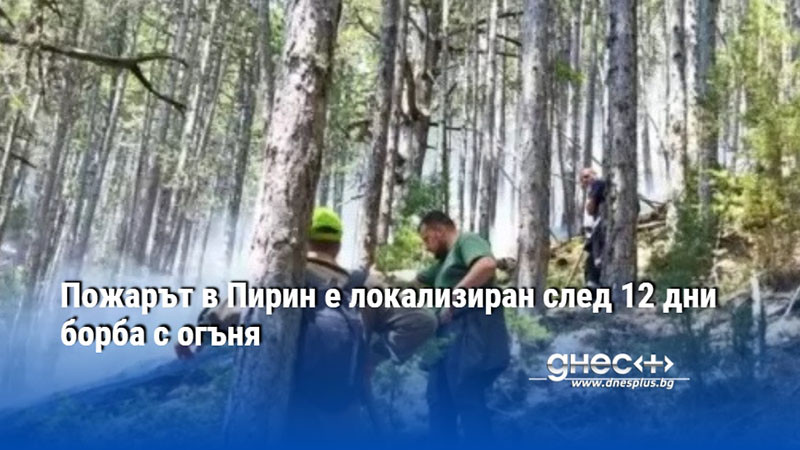 Пожарът в Пирин е локализиран след 12 дни борба с огъня