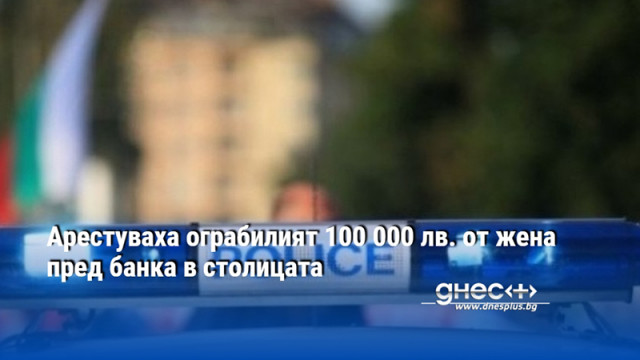 Арестуваха ограбилият 100 000 лв. от жена пред банка в столицата