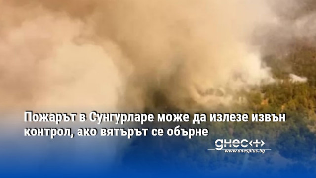 Пожарът в Сунгурларе може да излезе извън контрол, ако вятърът се обърне
