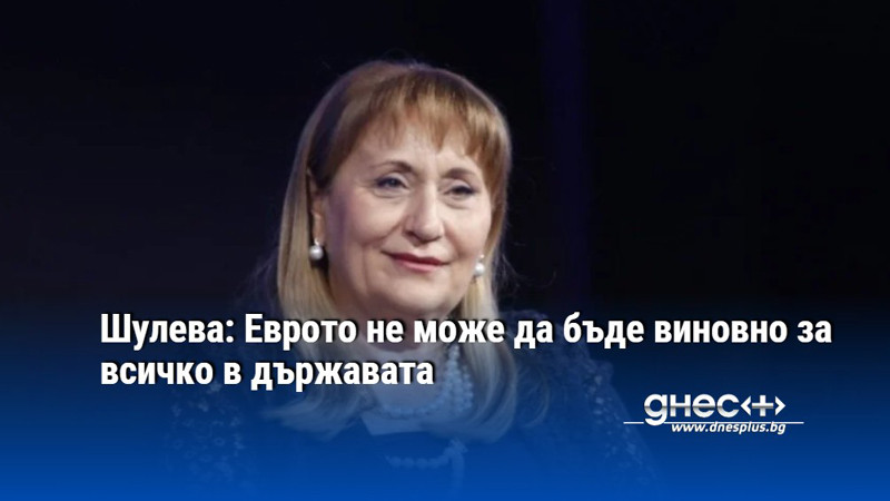 Шулева: Еврото не може да бъде виновно за всичко в държавата