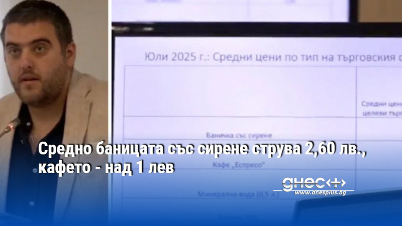 Средно баницата със сирене струва 2,60 лв., кафето - над 1 лев