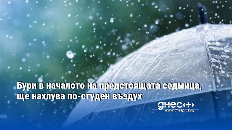 Бури в началото на предстоящата седмица, ще нахлува по-студен въздух