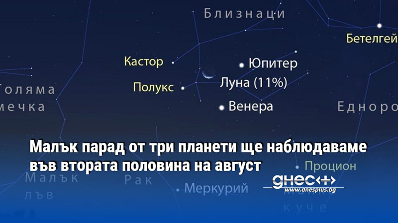 Малък парад от три планети ще наблюдаваме във втората половина на август