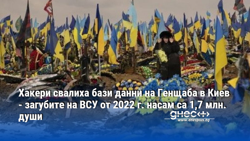 Хакери свалиха бази данни на Генщаба в Киев - загубите на ВСУ от 2022 г. насам са 1,7 млн. души