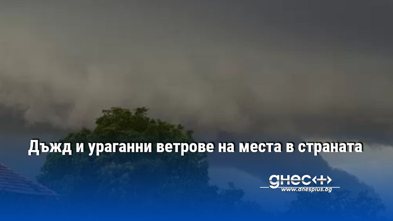 Дъжд и ураганни ветрове на места в страната