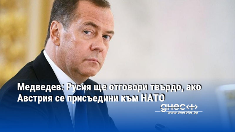 Медведев: Русия ще отговори твърдо, ако Австрия се присъедини към НАТО