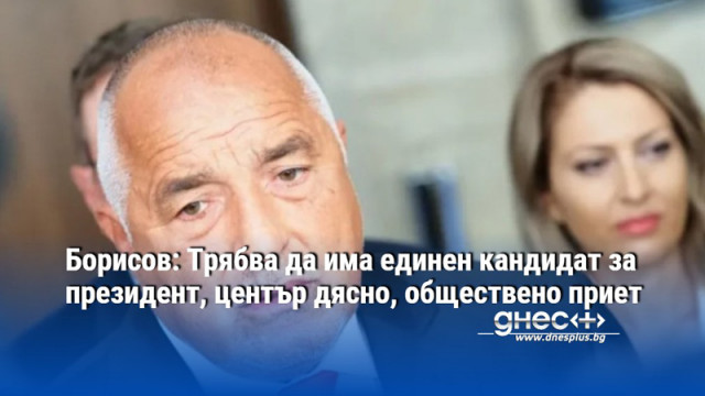 Борисов: Трябва да има единен кандидат за президент, център дясно, обществено приет