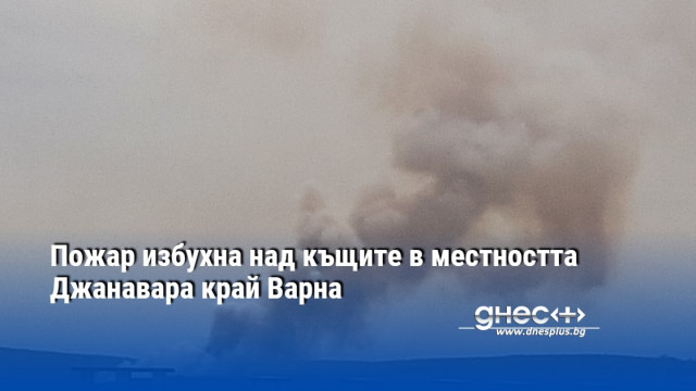 Пожар избухна над къщите в местността Джанавара край Варна
