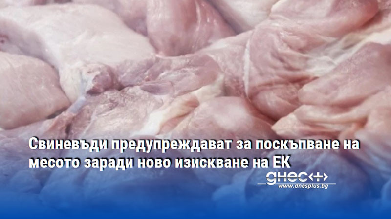 Свиневъди предупреждават за поскъпване на месото заради ново изискване на ЕК