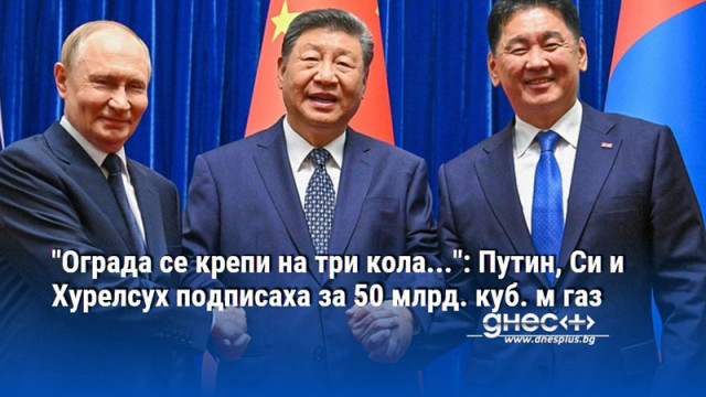 "Ограда се крепи на три кола...": Путин, Си и Хурелсух подписаха за 50 млрд. куб. м газ