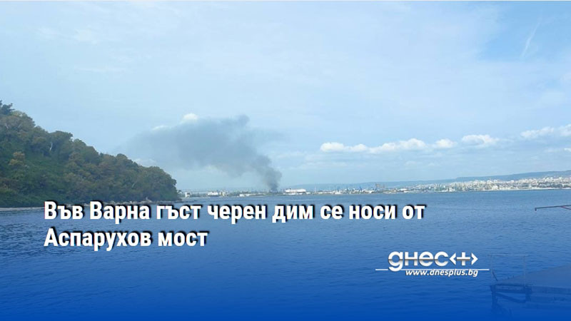 Във Варна гъст черен дим се носи от Аспарухов мост (СНИМКИ)