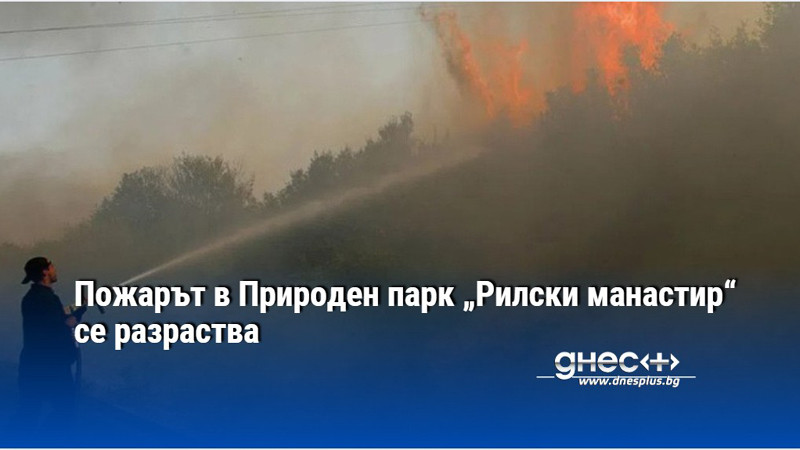 Пожарът в Природен парк „Рилски манастир“ се разраства