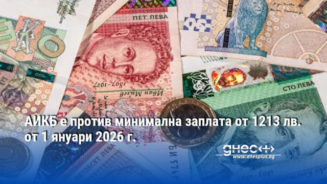 АИКБ е против минимална заплата от 1213 лв. от 1 януари 2026 г.