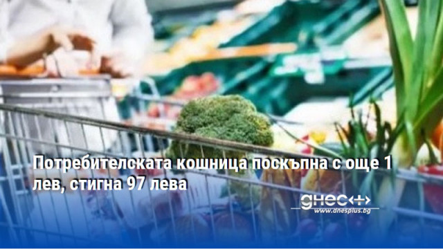 Потребителската кошница поскъпна с още 1 лев, стигна 97 лева