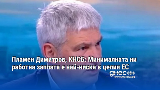 Пламен Димитров, КНСБ: Минималната ни работна заплата е най-ниска в целия ЕС