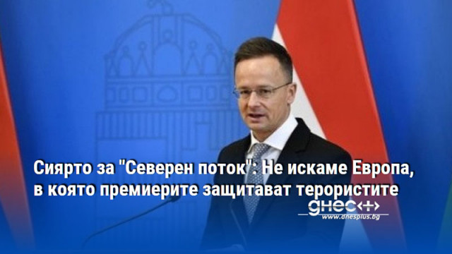 Сиярто за "Северен поток": Не искаме Европа, в която премиерите защитават терористите