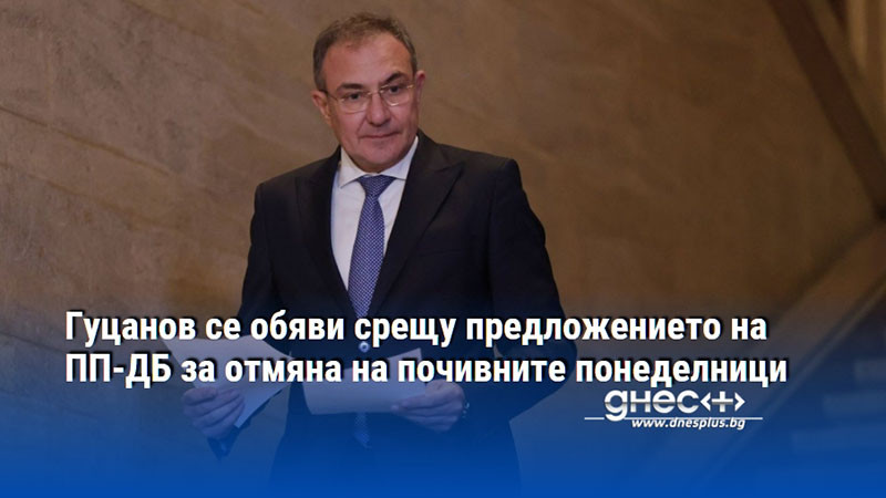 Гуцанов се обяви срещу предложението на ПП-ДБ за отмяна на почивните понеделници