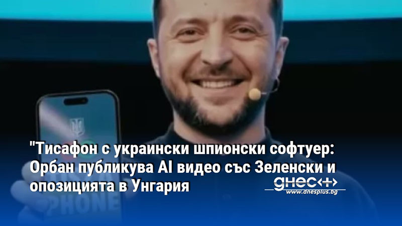 "Тисафон с украински шпионски софтуер: Орбан публикува AI видео със Зеленски и опозицията в Унгария