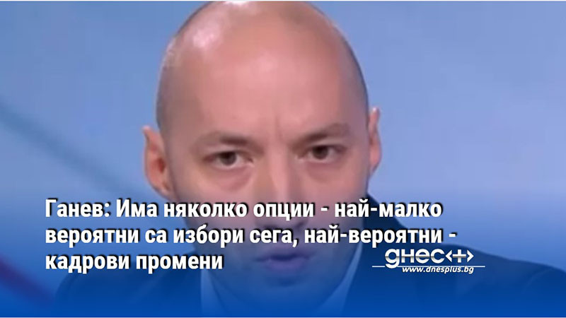 Ганев: Има няколко опции - най-малко вероятни са избори сега, най-вероятни - кадрови промени