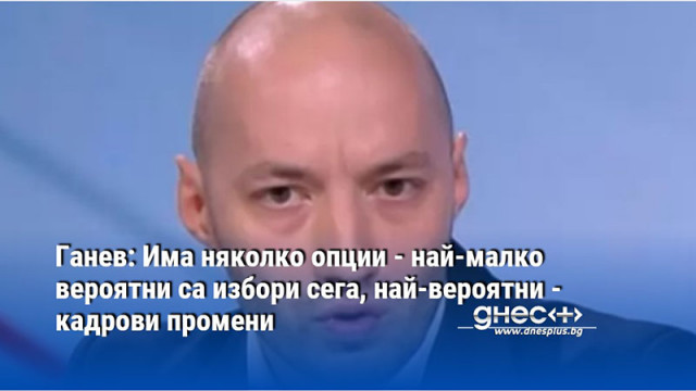 Ганев: Има няколко опции - най-малко вероятни са избори сега, най-вероятни - кадрови промени