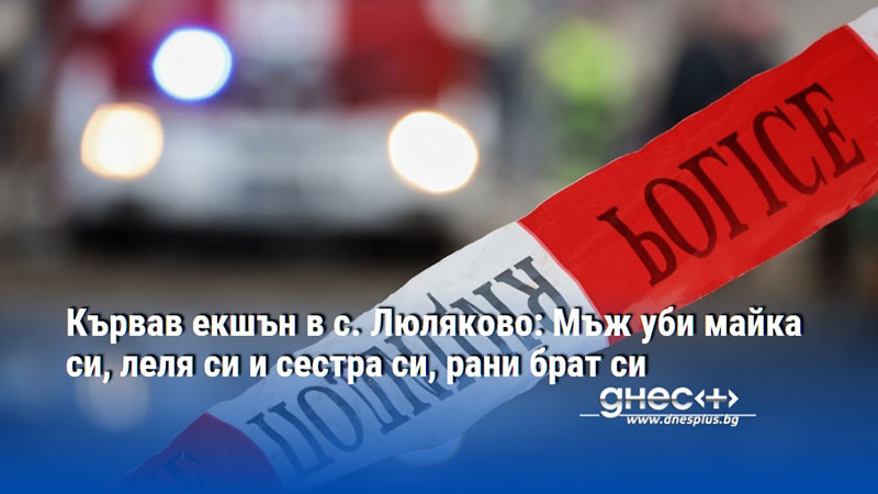Кървав екшън в с. Люляково: Мъж уби майка си, леля си и сестра си, рани брат си