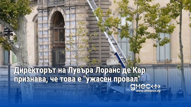 Директорът на Лувъра Лоранс де Кар признава, че това е "ужасен провал"