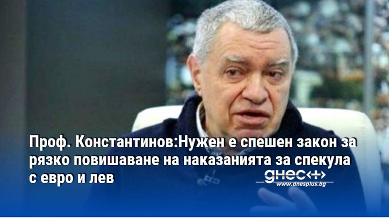 Проф. Константинов:Нужен е спешен закон за рязко повишаване на наказанията за спекула с евро и лев