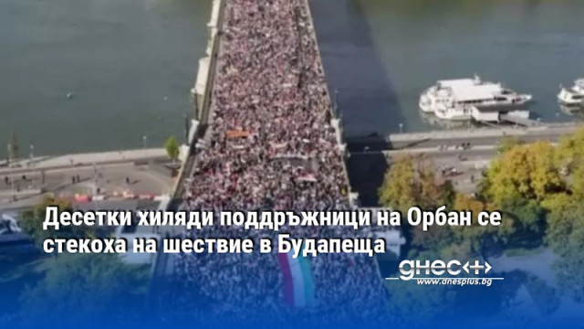Десетки хиляди поддръжници на Орбан се стекоха на шествие в Будапеща