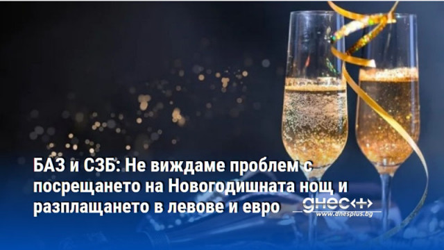 БАЗ и СЗБ: Не виждаме проблем с посрещането на Новогодишната нощ и разплащането в левове и евро