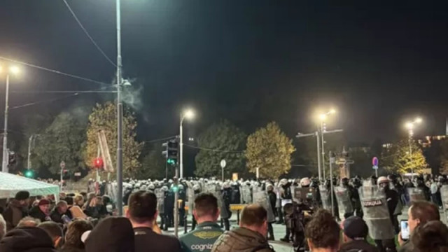 Напрежението в Белград продължава: Сбиване и димки пред парламента