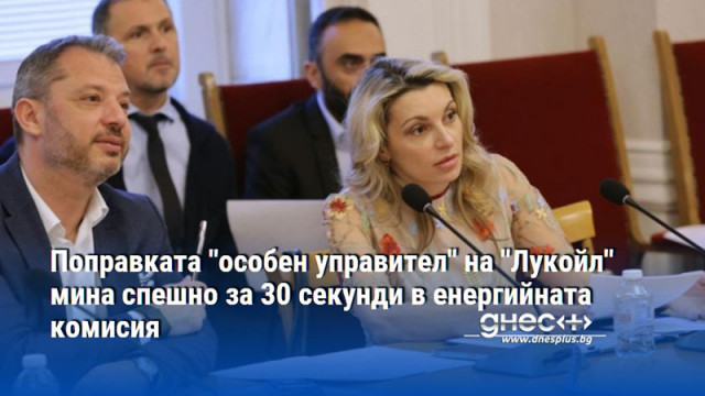 Поправката ''особен управител'' на ''Лукойл'' мина спешно за 30 секунди в енергийната комисия