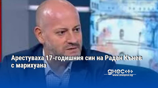Арестуваха 17-годишния син на Радан Кънев с марихуана