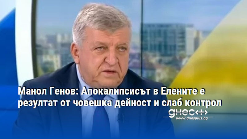 Манол Генов: Апокалипсисът в Елените е резултат от човешка дейност и слаб контрол