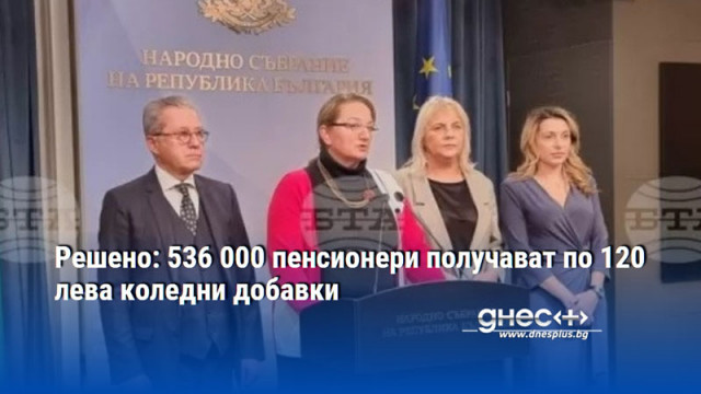 Решено: 536 000 пенсионери получават по 120 лева коледни добавки