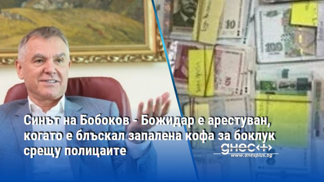Синът на Бобоков - Божидар е арестуван, когато е блъскал запалена кофа за боклук срещу полицаите
