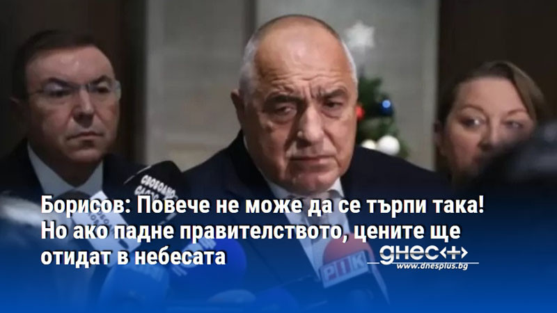 Борисов: Повече не може да се търпи така! Но ако падне правителството, цените ще отидат в небесата