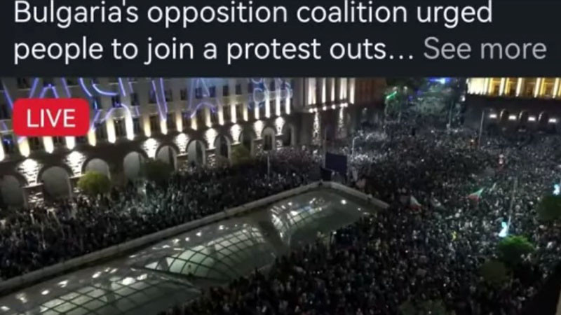 Братската британска Ройтерс излъчва на живо от протеста в София