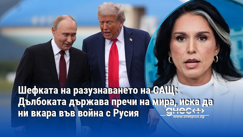 Шефката на разузнаването на САЩ: Дълбоката държава пречи на мира, иска да ни вкара във война с Русия