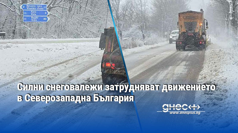 Силни снеговалежи затрудняват движението в Северозападна България